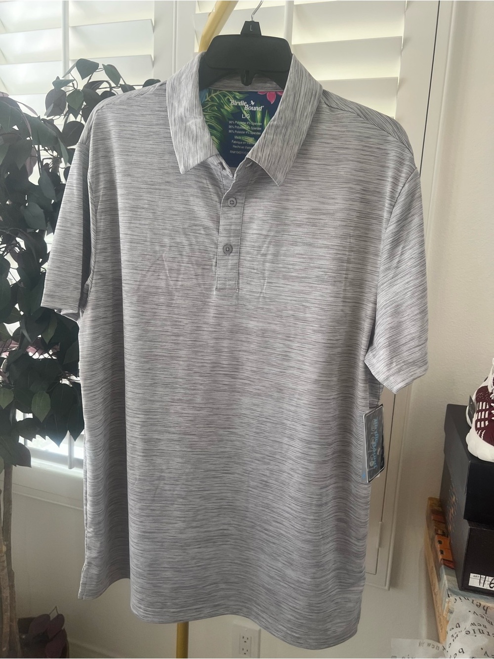 Birdies Light Heather Gray Short-Sleeve Polo